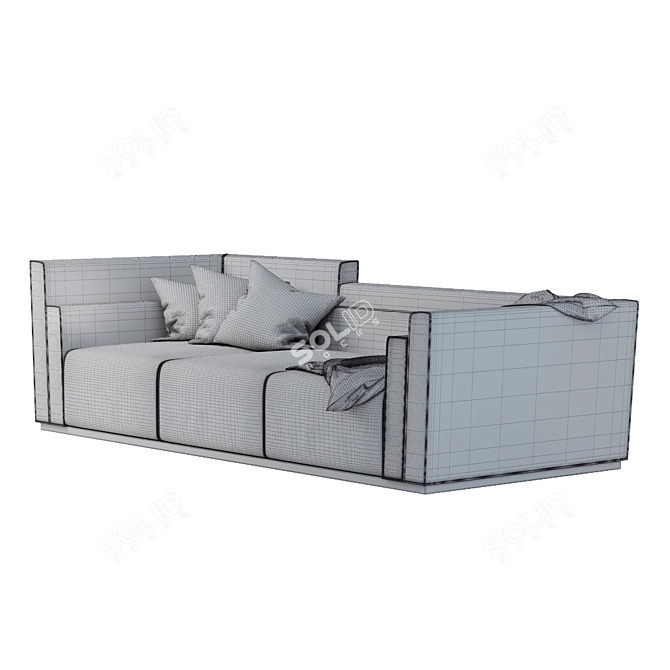 Luxury Comfort Living Sofa Set 3D model image 7