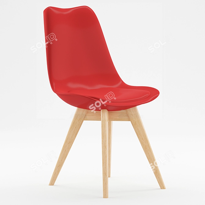 Elegant Tulip Dining Chair - 7 Colore Options 3D model image 1