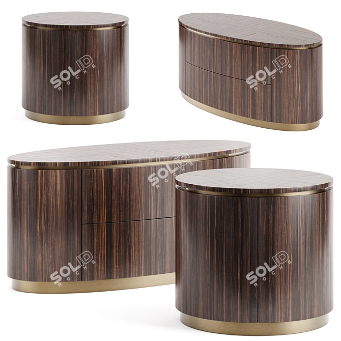 Ginger & Jagger Perdiz Side Table 3D model image 1