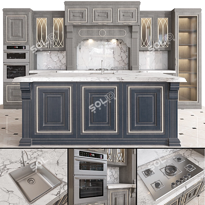 Modern Kitchen Appliance Set 3D model image 1