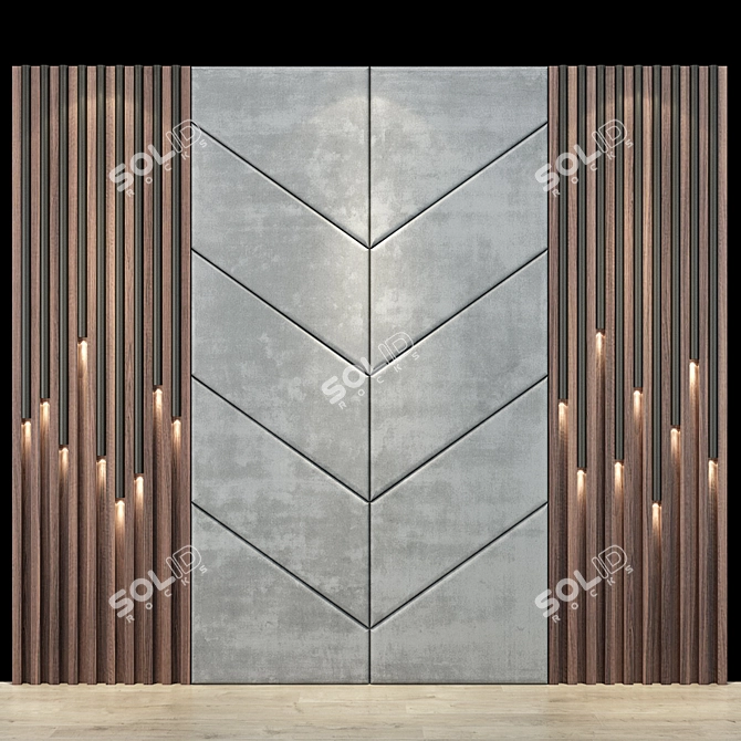 Modern Geometric Wall Panel 3D model image 1