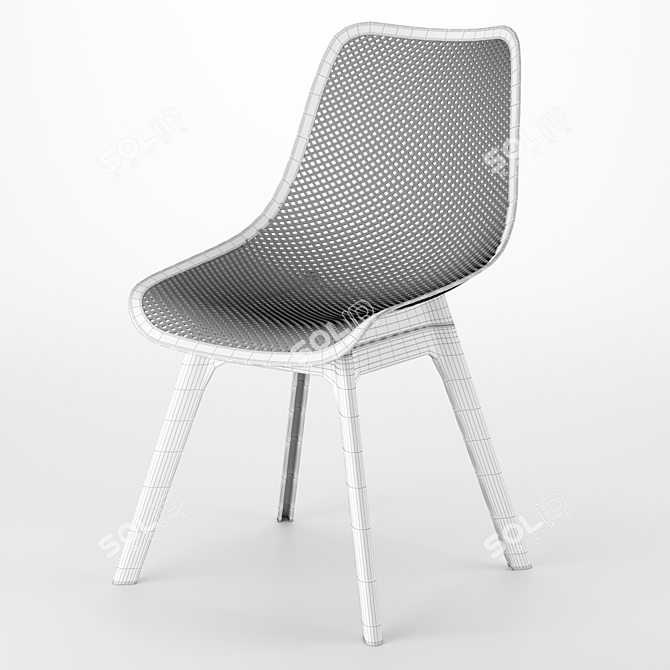 Mesh Punch Plastic Chair 3D model image 2