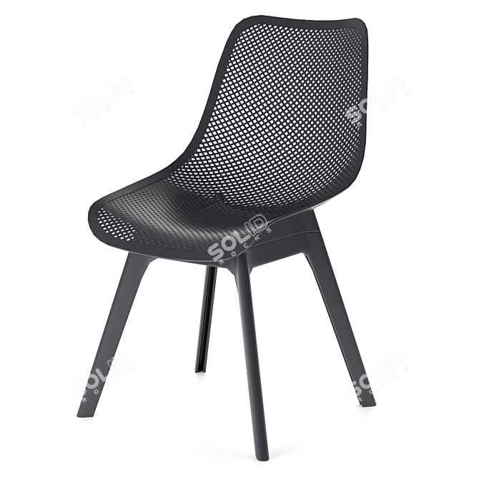 Mesh Punch Plastic Chair 3D model image 3