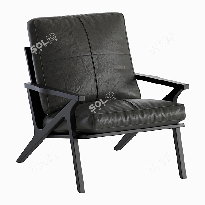 Crate & Barrel Leather Armchair 3D model image 1