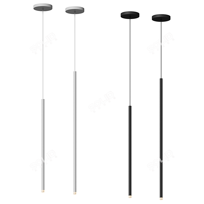 Stylish Light Chimes Suspension 3D model image 2