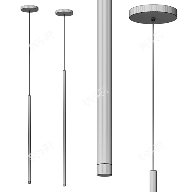 Stylish Light Chimes Suspension 3D model image 3