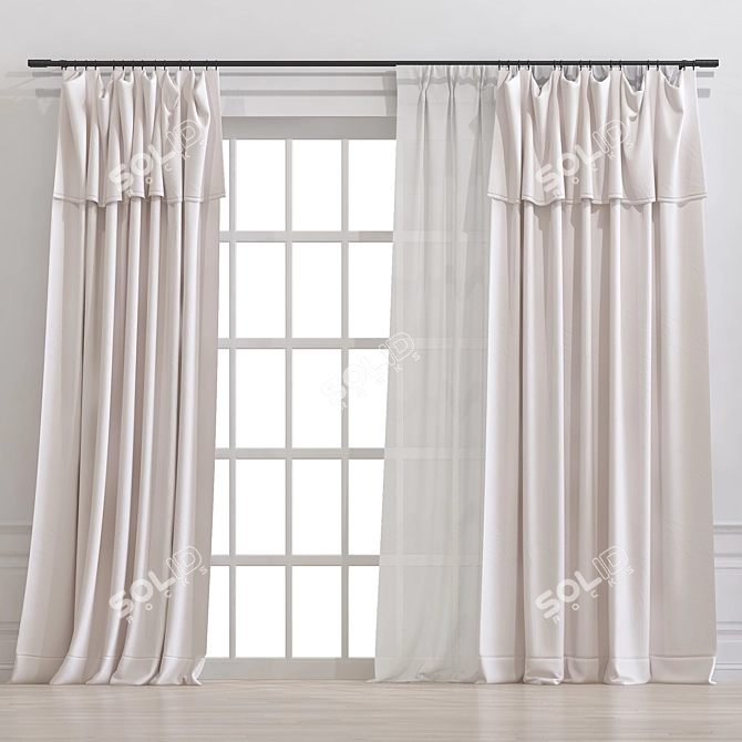 Refined Curtain Design 3D model image 1