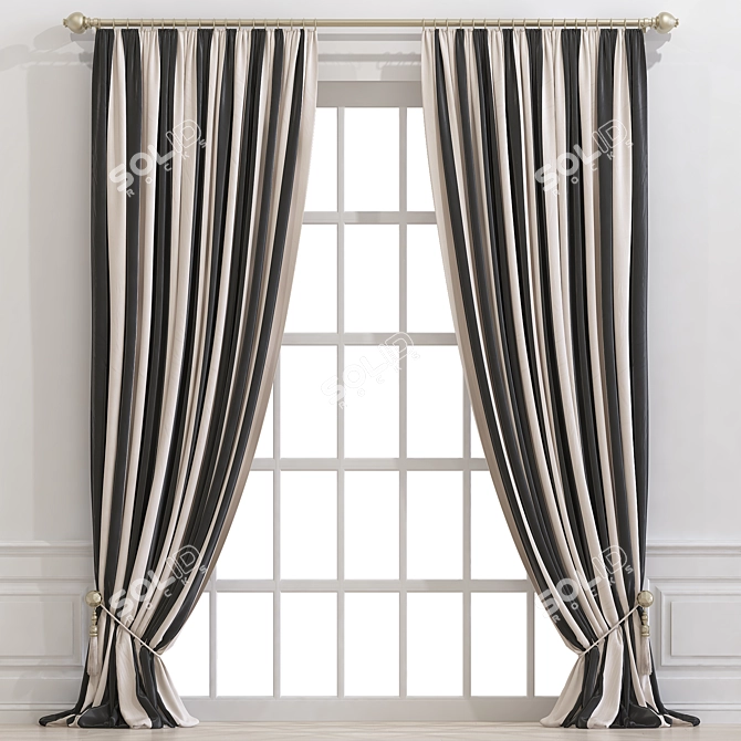 Elegant Window Curtain 893 3D model image 1