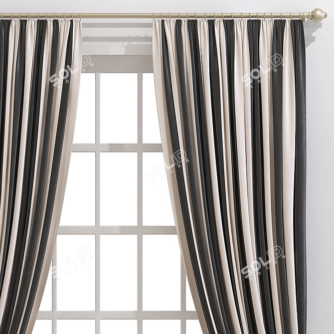 Elegant Window Curtain 893 3D model image 2