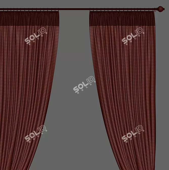 Elegant Window Curtain 893 3D model image 3