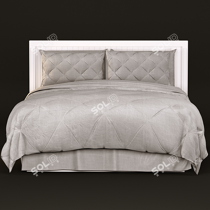 Elegant Pintuck Bedding Set 3D model image 2