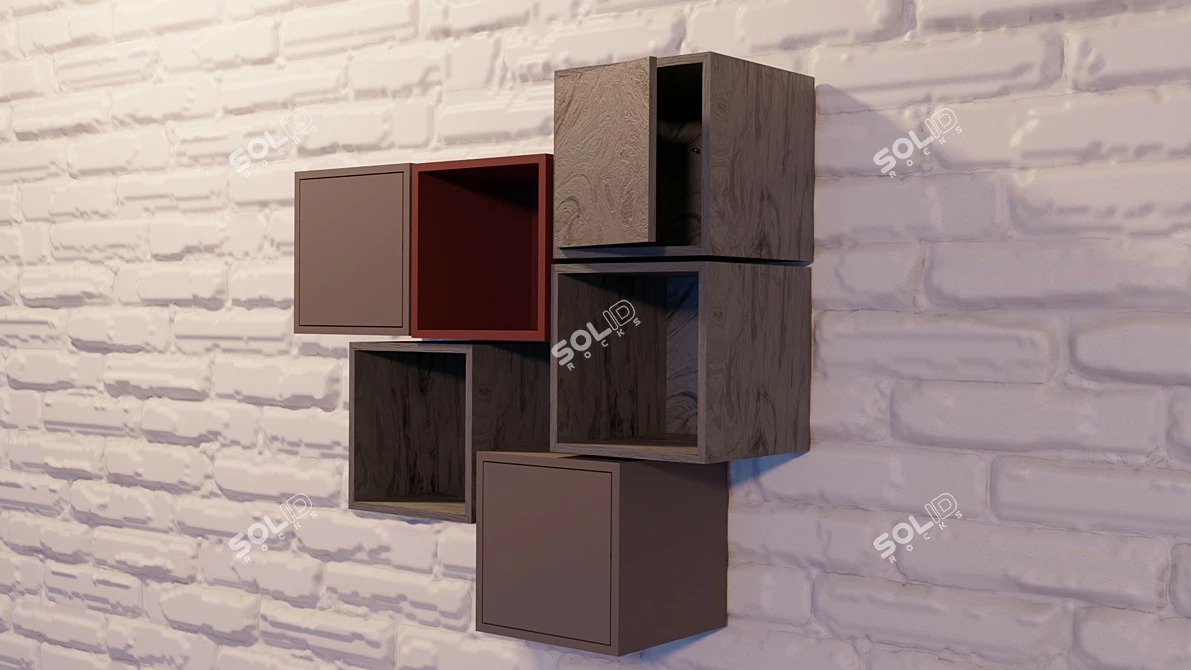 Versatile Square Shelves Collection: 25 IKEA Variants 3D model image 5