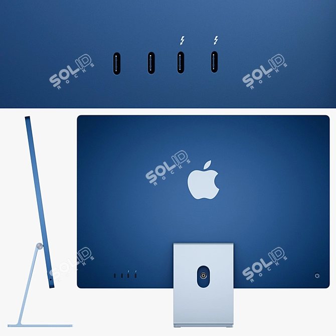 Sleek Apple iMac 24-inch (2021): Stunning Performance & Style 3D model image 3