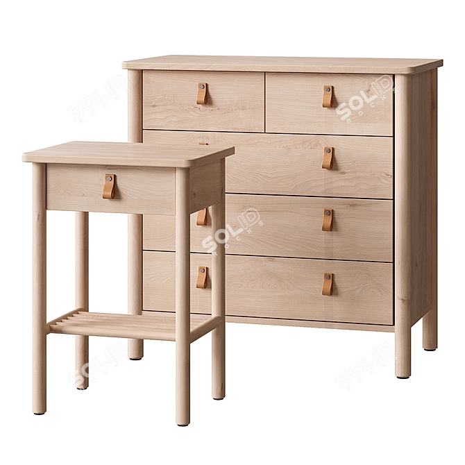 Scandinavian Charm: BJÖRKSNÄS Cabinet & Chest 3D model image 3