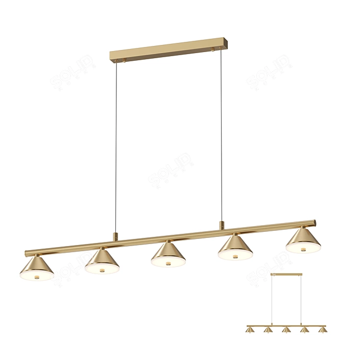 Conical Metal Pendant Lamp 3D model image 1