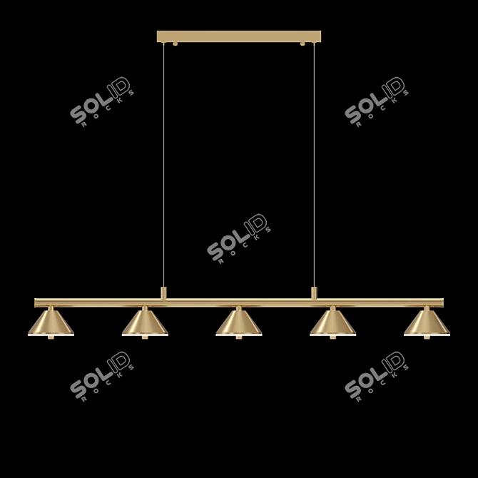 Conical Metal Pendant Lamp 3D model image 3