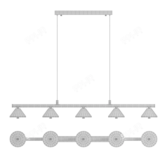 Conical Metal Pendant Lamp 3D model image 4