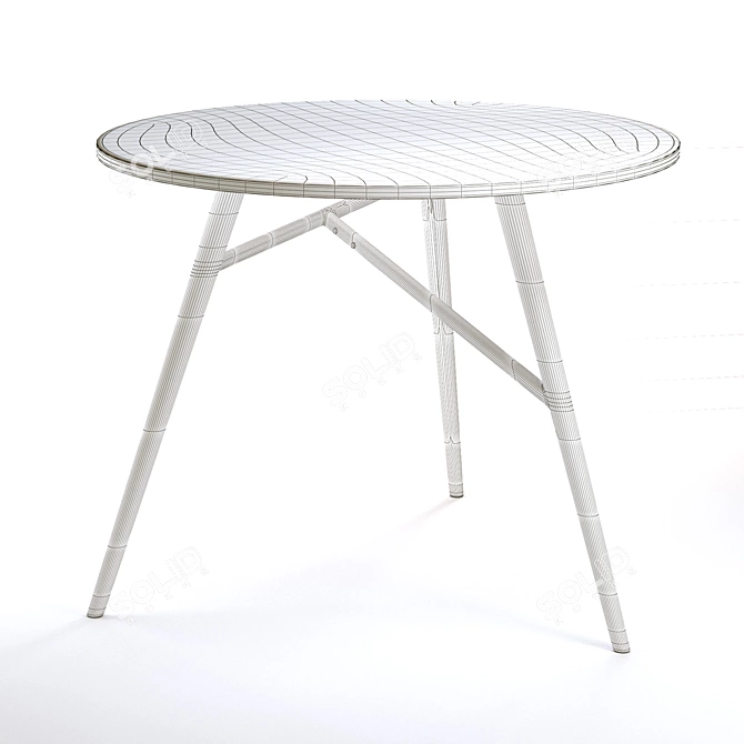 Cruseo Oak Round Dining Table 3D model image 2