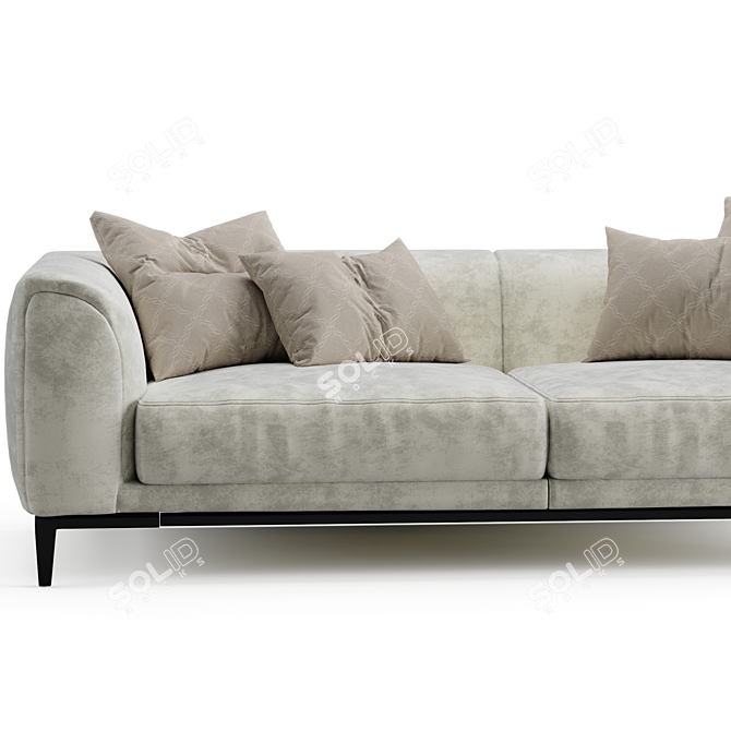 Modern Gray Capitano Sofa 3D model image 2