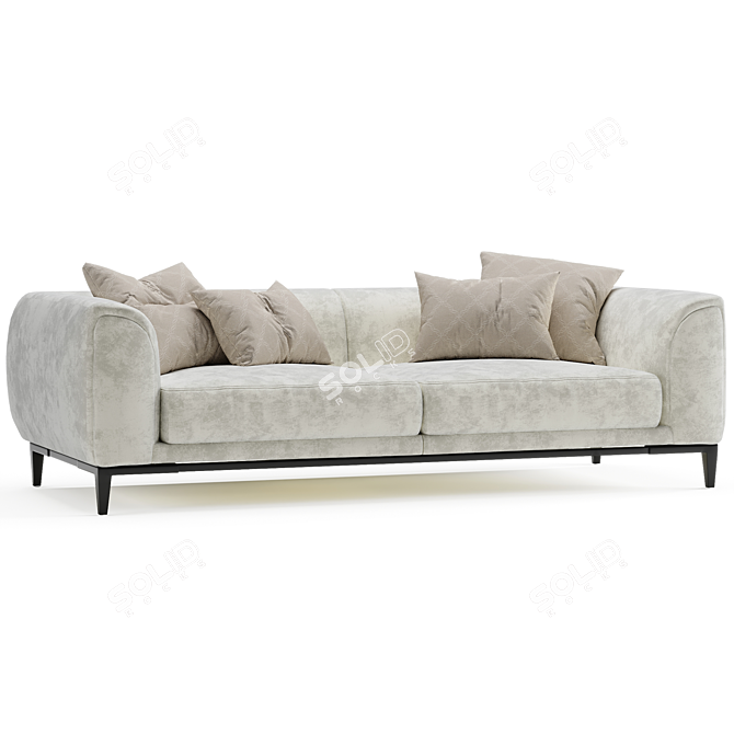 Modern Gray Capitano Sofa 3D model image 3