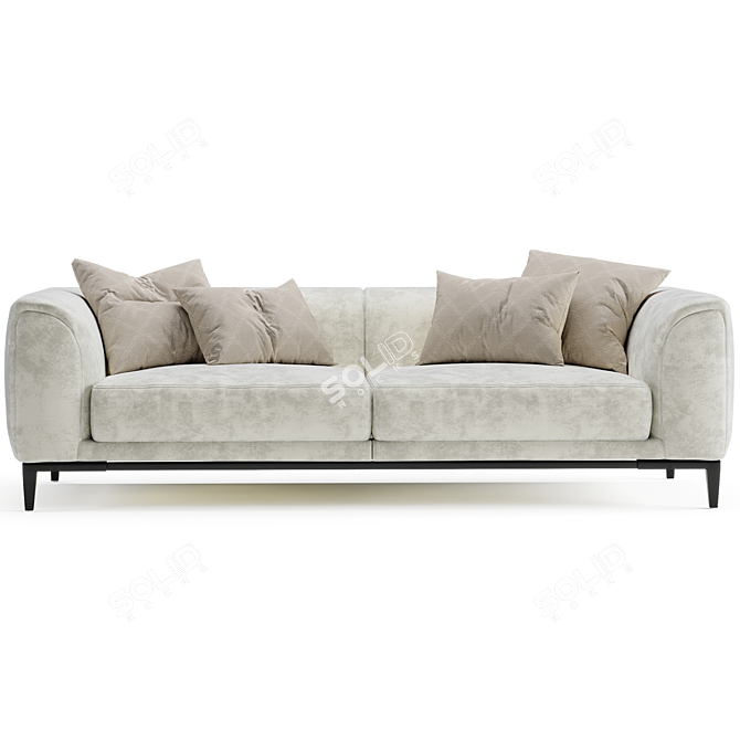 Modern Gray Capitano Sofa 3D model image 4