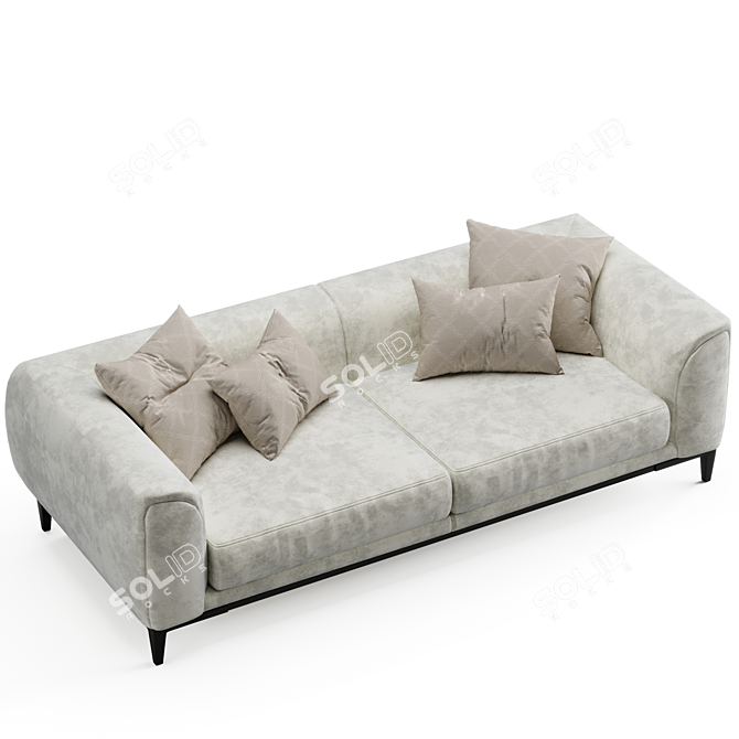 Modern Gray Capitano Sofa 3D model image 5