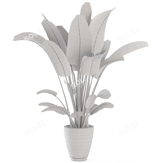 Rusty Concrete Pot Indoor Plants - Set 141 3D model image 6