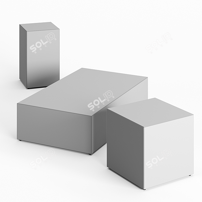 Marble Plinth Side Tables: Stunning and Versatile 3D model image 2