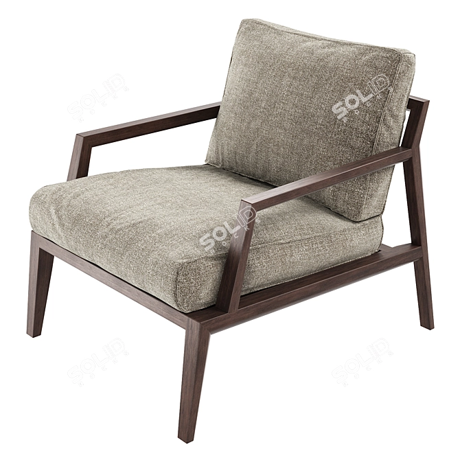 Italian Petra Armchair: Stylish Simplicity 3D model image 3