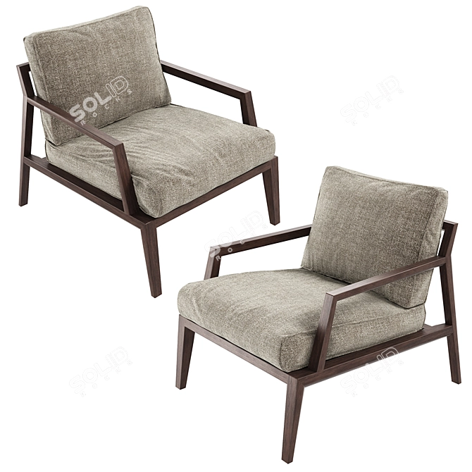 Italian Petra Armchair: Stylish Simplicity 3D model image 4