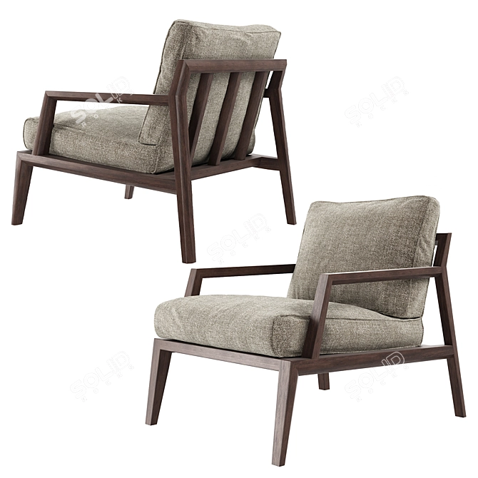 Italian Petra Armchair: Stylish Simplicity 3D model image 5