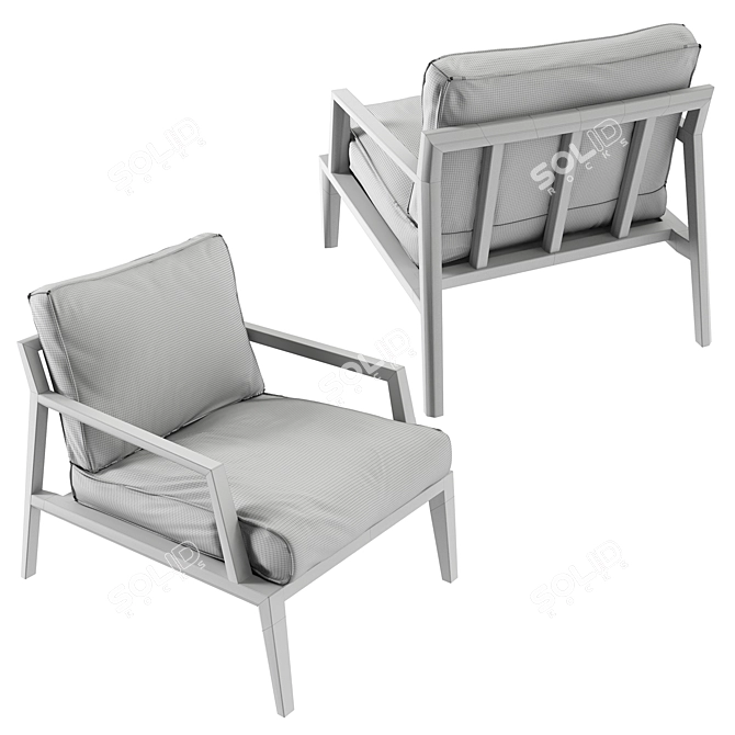 Italian Petra Armchair: Stylish Simplicity 3D model image 6