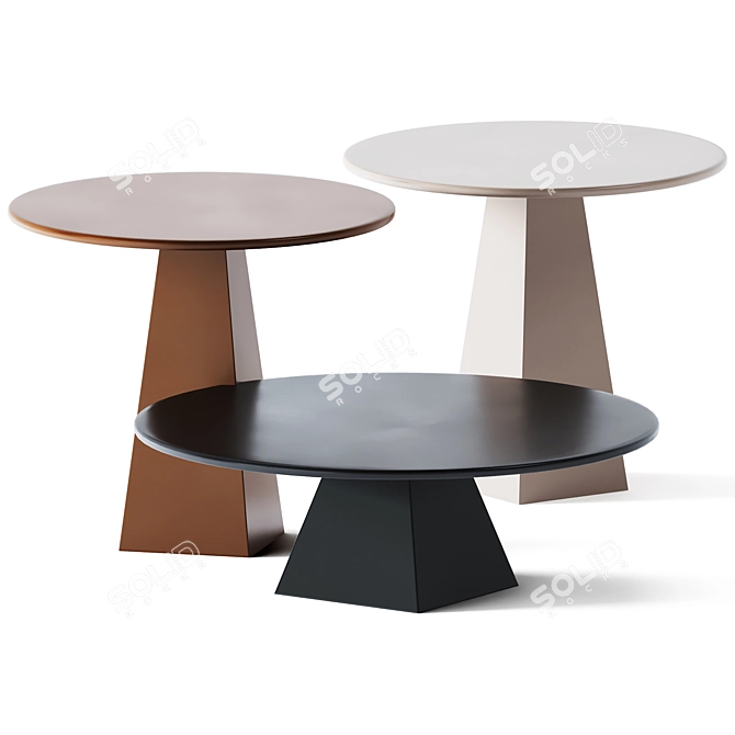 Cosmos Metal Coffee Table: Sleek and Contemporary 3D model image 1