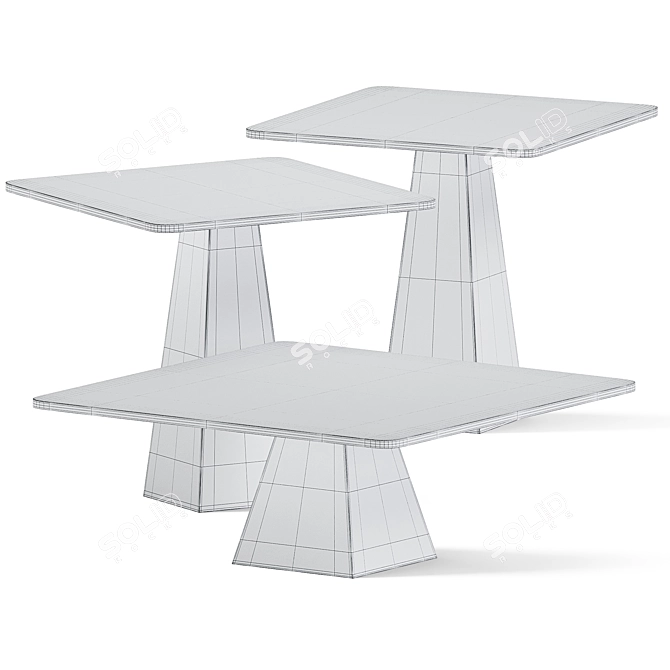 Cosmic Metal Square Coffee Table 3D model image 4