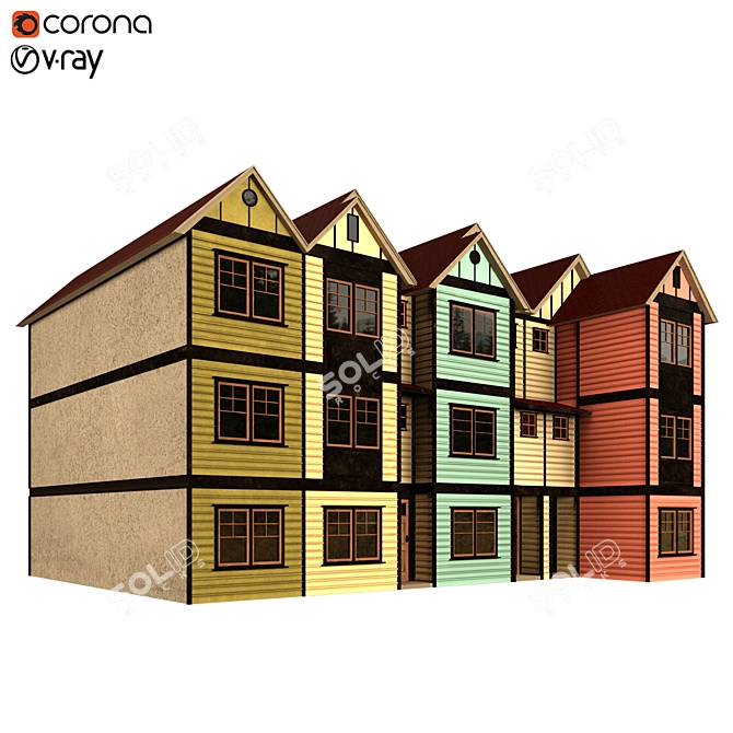 Corona 5 Render Building Shell 3D model image 1