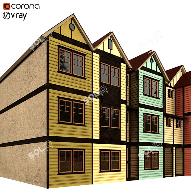 Corona 5 Render Building Shell 3D model image 2