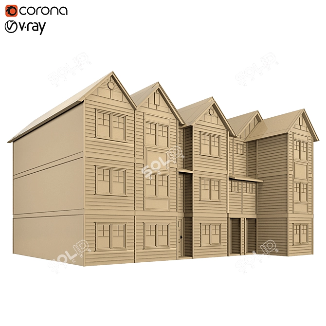 Corona 5 Render Building Shell 3D model image 5