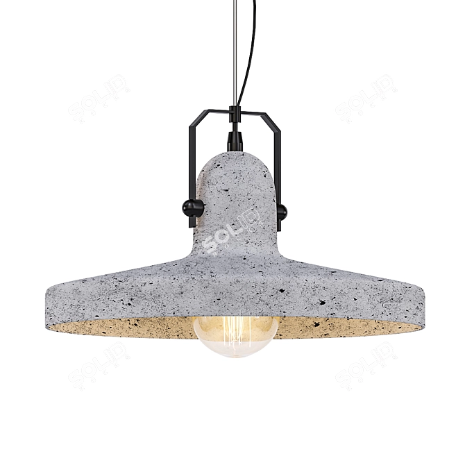 Vardo Rustic Metal Band Concrete Plate Light 3D model image 1