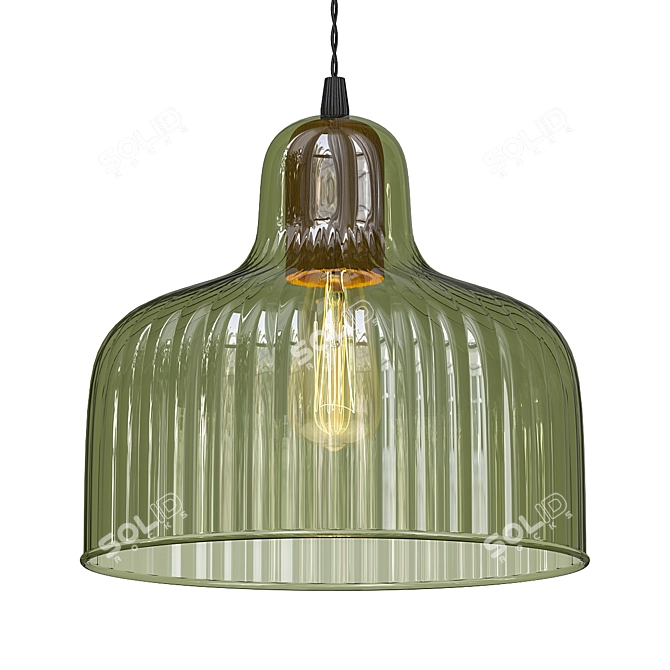 Industrial Olive Green Pendant: Treviso 3D model image 1