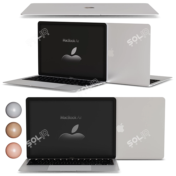 Sleek New MacBook Air: All Colored Elegance! 3D model image 1