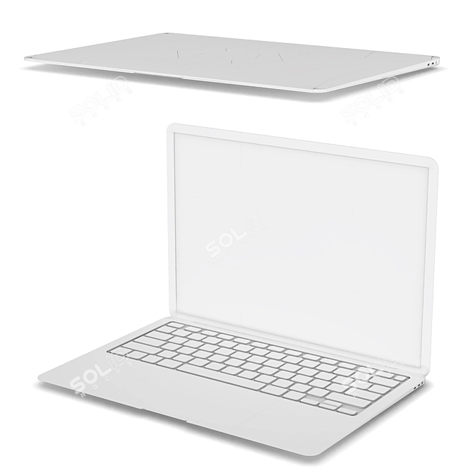 Sleek New MacBook Air: All Colored Elegance! 3D model image 5