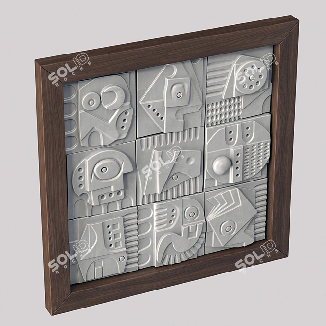 3D Decorative Cube Panel Square #2 3D model image 3