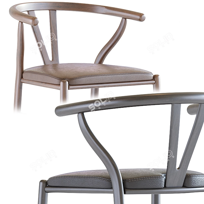 Sleek Wishbone Counter Stool 3D model image 3