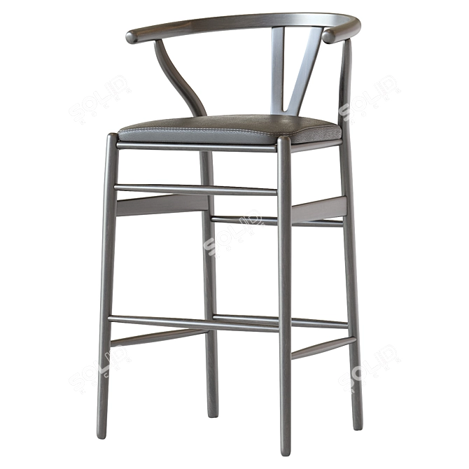 Sleek Wishbone Counter Stool 3D model image 4