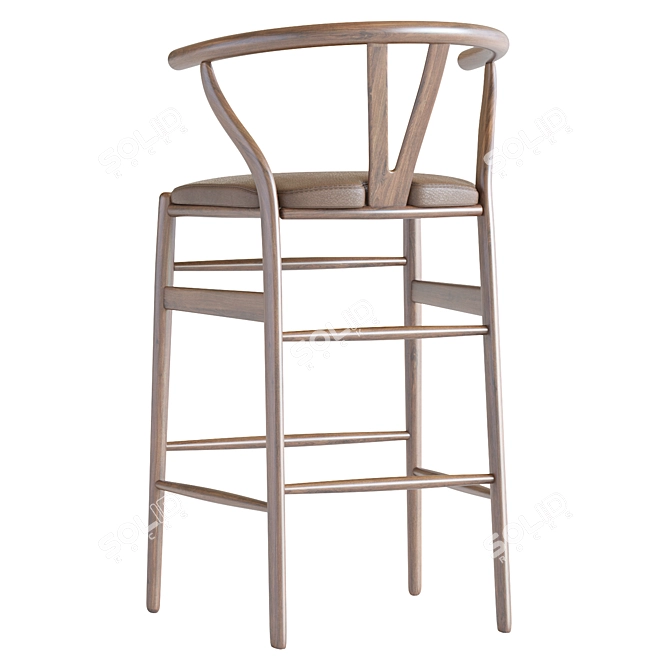 Sleek Wishbone Counter Stool 3D model image 5