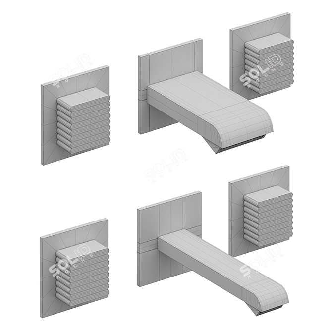 Stella Casanova Wall Mixer Set 3D model image 4