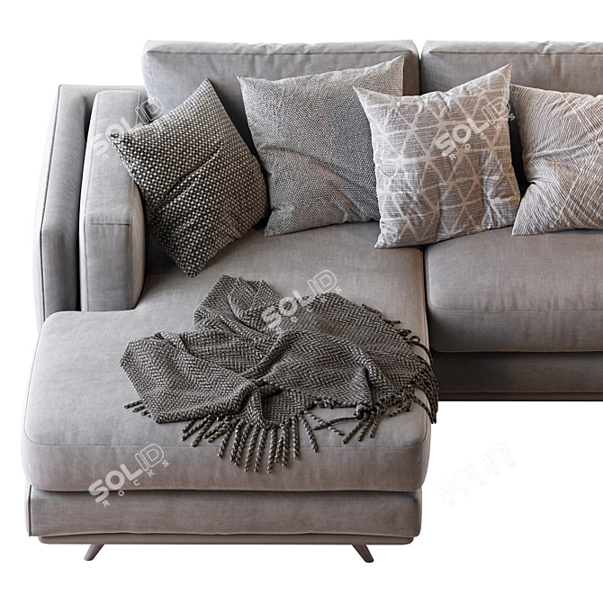 Zander Chaise Sectional: Modern Comfort for Your Space 3D model image 5