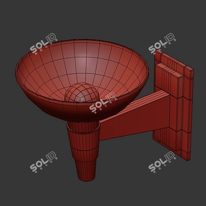 Elegant Cast Wall Light 3D model image 3