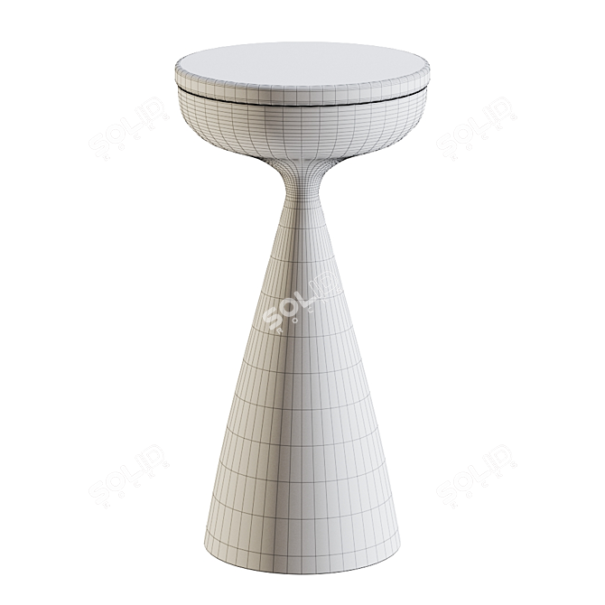 LIGNUM Round Brass Side Table: Sleek and Sophisticated 3D model image 3