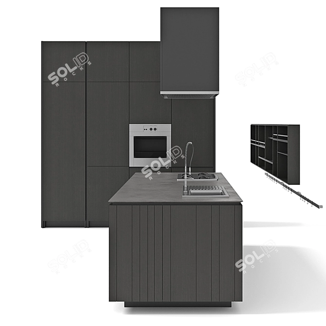Sleek & Stylish Kitchens ARTEX 3D model image 2